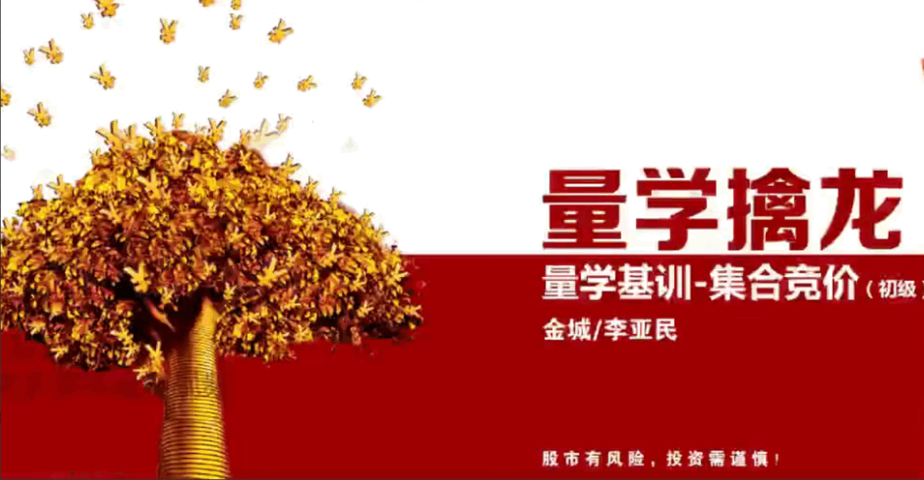 【金城李亚民】量学云集合竞价课程4集-大熊猫资源站